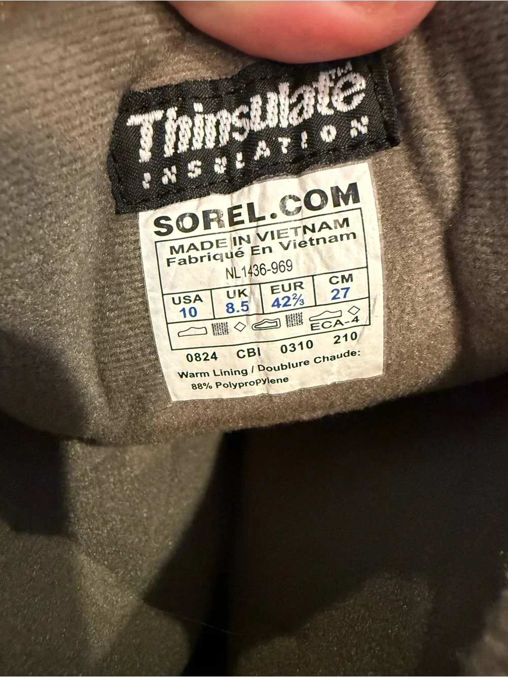 SOREL Cumberland Thinsulate Winter Boots Size 10